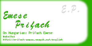 emese prifach business card